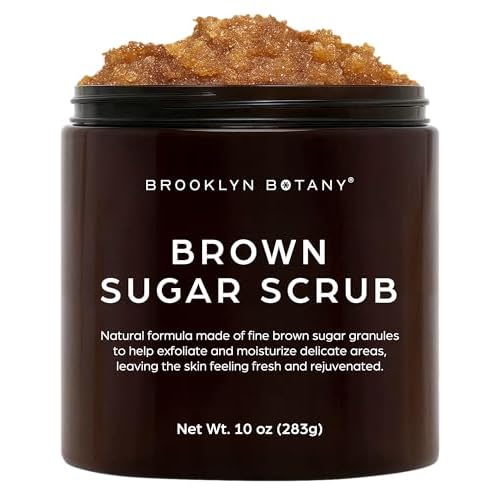 Brooklyn Botany Brown Sugar Body Scrub - Moisturizing and Exfoliating Body, Face, Hand, Foot Scrub - Fights Acne, Fine Lines & Wrinkles, Great Gifts For Women & Men - 10 oz