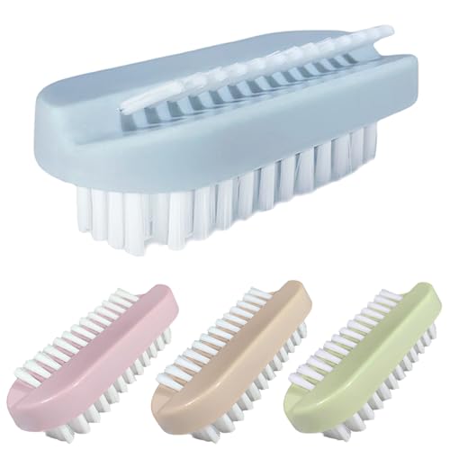 Nail Brush for Cleaning Fingernails 2 Sided Hand Fingernail Scrub Brush with Soft Stiff Bristles Nail Cleaning Brush 4PCS Toes Cuticle Scrubber Clean Brush for Men Women Kids