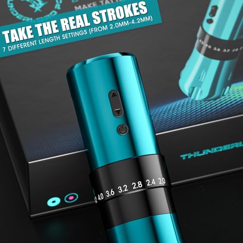 BIOMASER SUMMONER U7 Tattoo Gun Wireless Tattoo Machine Professional Rotary Tattoo Pen Machine Kit, OLED Display, 7 Strokes Length,RCA Jack for Tattoo artist