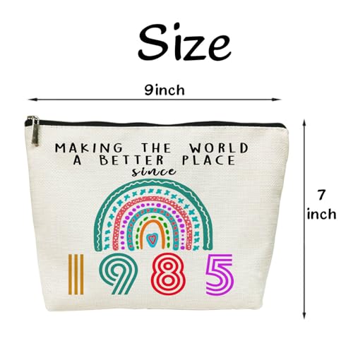 40th Birthday Gifts for Women, 40 Year Old Birthday Gifts Cosmetic Bags, Funny 40th Anniversary Decorations for Her Makeup Bag, Best 1985 Anniversary 40 Year Old Gift Ideas for Wife, Mom
