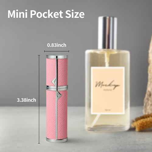 2pcs Travel Perfume Bottle Refillable, Cologne Travel Size Atomizer Bottle,Refill Perfume Dispenser Container,Mini Spray Pump Scent Case For Men And Women, 5ml (Sky Blue & Pink)