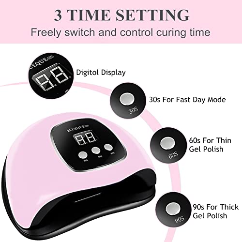 BIGBEAR UV Light for Nails, 48W UV LED Nail Lamp for Gel Polish, Fast Nail Dryer with Automatic Sensor, 3 Timer Setting, Small and Portable, LED Nail Light for Fingernail and Toenail