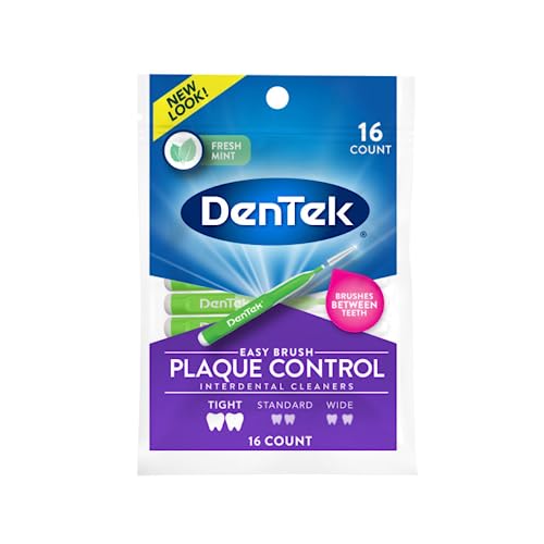 DenTek Easy Brush Fresh Mint Extra Tight Interdental Cleaners 16 Count (Pack of 12)