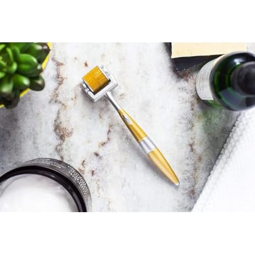 Professional Derma Roller 192 Individual Real Needles Titanium Micro Needles Microneedling Roller for Home Use with Storage Case & User Manual