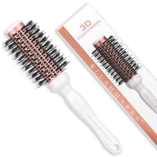 Round Blowout Hair Brush with Boar & Nylon Bristles, Vented Barrel Brush for Quick Drying & Volume, Hair Roller Brushes for Curly, Thick, Styling Brushes for Women & Girls