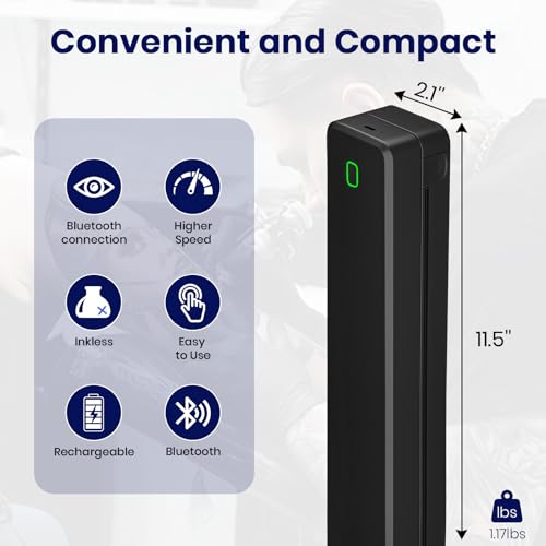 Tattoo Stencil Printer with 10pcs Transfer Paper and Thermal Paper,Tattoo Machine for Beginners&Artists,Portable Bluetooth Wireless Inkless Printer Compatible with Phone/Pc