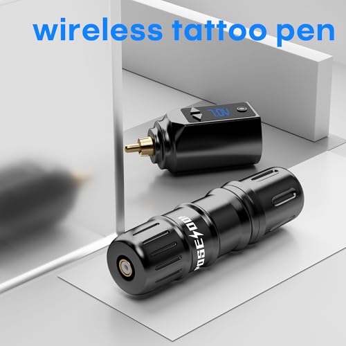 POSEIDON Tattoo Pen Kit Tattoo Gun Kit with 2Pcs Tattoo Batteries Tattoo Machine Kit with 11 Tattoo Inks 20pcs Tattoo Cartridge Needles for Beginers and Artists