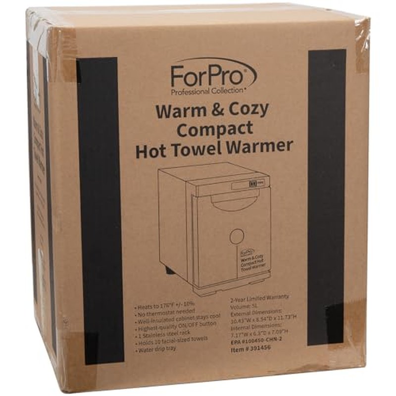 ForPro Warm & Cozy Hot Towel Warmer, Compact 5L Capacity Cabinet, Stainless Steel Rack, White
