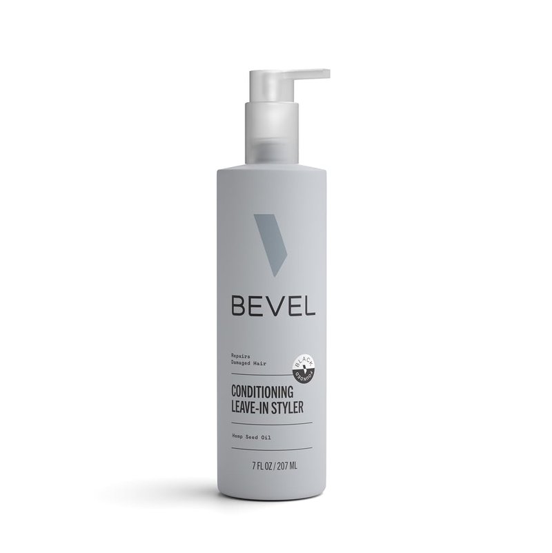Bevel Leave-In Conditioner for Men | Curly Hair Moisturizer with Hemp Seed Oil & Biotin - 7 Oz