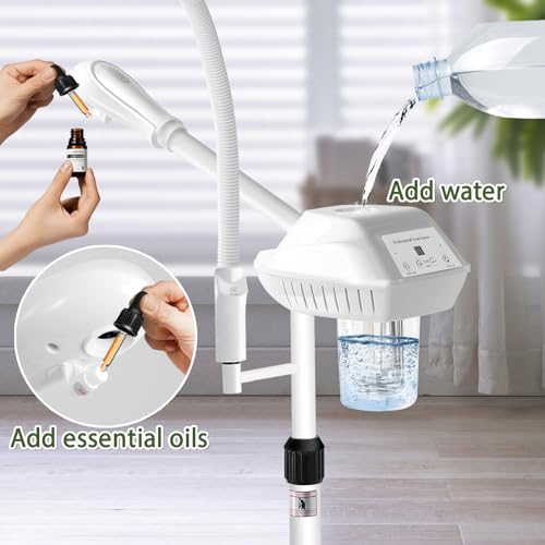 Professional Facial Steamer for Deep Hydration,2in1 Ozone Face Steamer with 5X Magnifying Lamp,Suitable for Home Use or Beauty Spa Deep Cleansing and Hydration