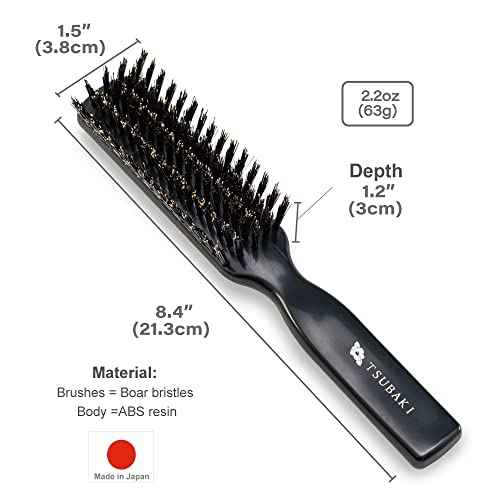 Generic Natural Boar Bristle Hair Brush [Made in Japan] with Camellia Oil, Soft Bristles [Hair Brush], Premium Quality for All Hair Types