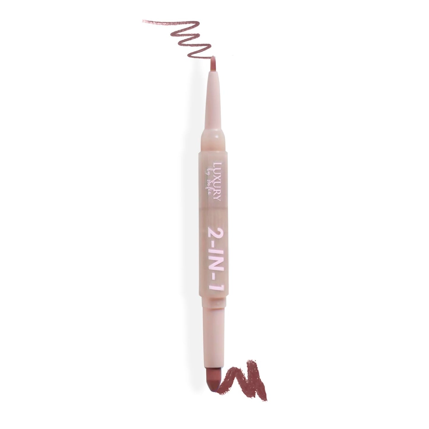 Luxury by Sofia 2 in 1 Lipstick Lipliner Retractable Pencil Semi Matte, Vegan, All Natural, Cruelty Free