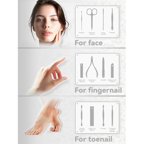 Manicure kit for Women ? Nail Clippers, Cuticle Trimmer, Tweezers, Metal File, and Travel Case ? Professional-Quality Tools for Home, Travel, or Gift Use