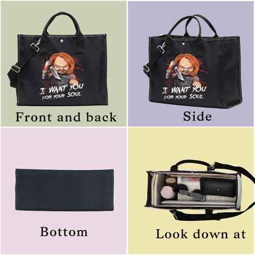 BWWKTOP Evil Doll Cosmetic Makeup Bag Murderous Toy Gifts I Want You For My Soul Zipper Travel Bags Killer Doll Merch (for My Soul BG)