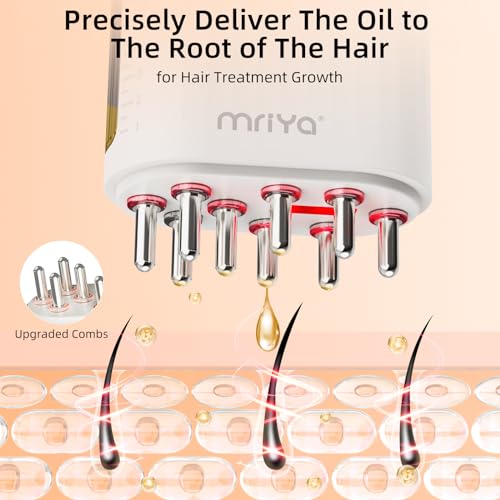 mriya 2 in 1 Electric Hair Treatment Applicator and Massager Brush for Hair Growth, Essential Oil and Serum Application