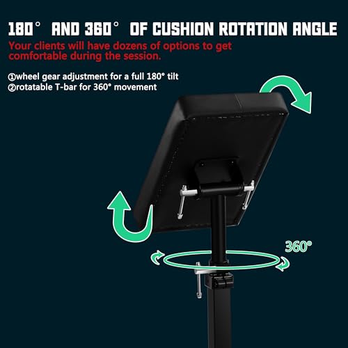 POARMEEY Adjustable Tattoo Arm Rest, Black Metal Stand with Padded Cushion, Height Adjustable Support