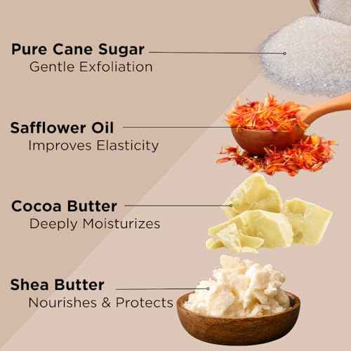 Sumbody USA Citrus Shea Sugar Body Scrub Vitamin C (9oz) Moisturizing Exfoliating Body Foot Hand Scrub Hydrating Nourishing Bath Essential Scrubs Women Teens Gift Self Care Vegan