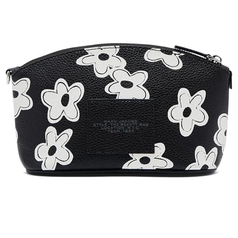 Marc Jacobs The Daisy Beauty Bag - Bags for Women - Twill Lining - Pebble Leather - Leather Wristlet Strapg Black/White One Size One Size