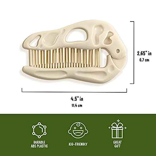 Genuine Fred BONEHEAD Folding Brush and Comb, Fun Dinosaur Design, Hair Care Tool and Detangling Comb, Convenient for Travel and Diaper Bags, Fun Gift or Stocking Stuffer