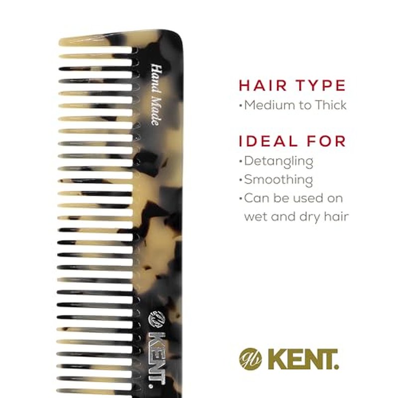 Kent 92TW Wide Tooth Women¡¯s Detangler Comb for Curly, Wavy, and Thick Hair ? Ideal for Use on Wet Hair ? Gentle, Shower Comb for ? Anti-Static, Smooth - Styling Tool by Kent