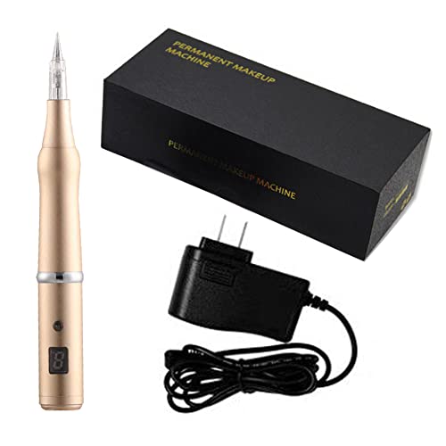 Permanent Makeup Pen Tattoo Rotary Machine Pen Kit For 1R/3R/7F Needle (Machine Gold)
