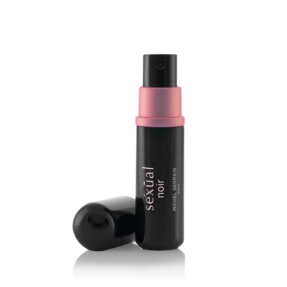 Michel Germain Sexual Noir Eau de Parfum Refillable Purse Spray, Top Notes of Strawberries, Mandarin and Lime, Long-Lasting, Warm Floral & Sensual Gift for Her, 0.15 Fl Oz