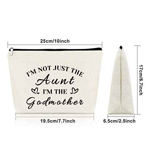 Sazuwu Godmother Aunt Gifts Godmother Gifts from Godchild Baptism Makeup Bag Aunt Christian Proposal Cosmetic Bag Birthday Christmas Mother¡¯s Day Present Travel Pouch