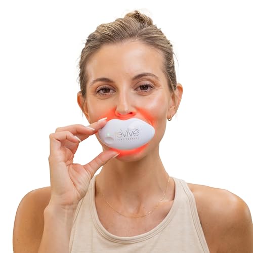 reVive Lux Collection Lip Plumper Device, LED Light Therapy Products for Lip Care, At-Home Infrared, Red & Amber Therapy for Smooth, Hydrated, Healthy-Looking Lips