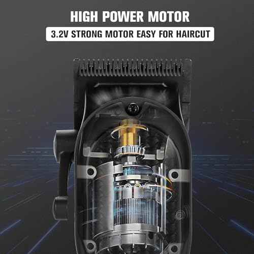 Men's Hair Clippers for Professional Hair Trimmer Cordless Rechargeable Powerful Beard Trimmer Hair Cutting Grooming Tool