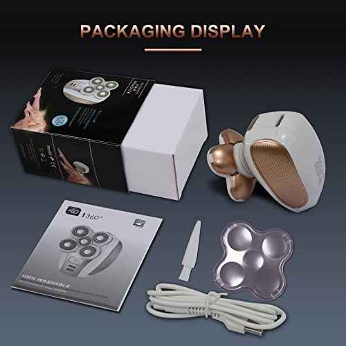 Electric-Razor-for-Women-Shaver Rechargeable Rotary Waterproof Painless Trimmer Cordless Hair Remover with Detachable Head Wet Dry Use for Womens Legs Face Lips Pubic Hairs Bikini Body