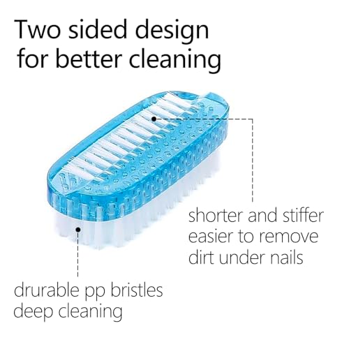 Nail Brush for Cleaning Fingernails Two Sided Hand Fingernail Scrub Brush Soft Stiff Bristles Nails Toes Scrubber for Men Women Kids,4 PCS
