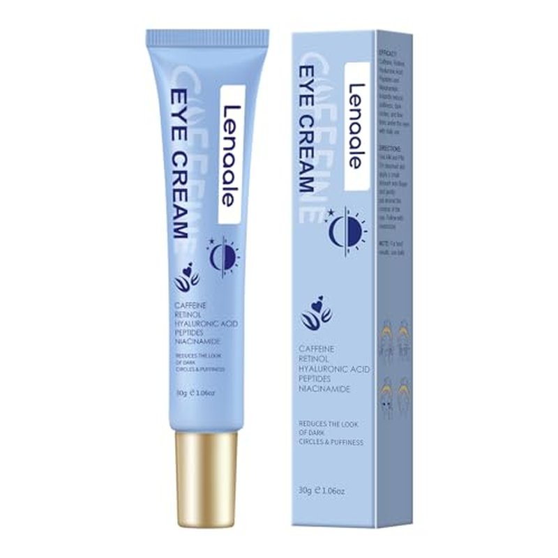 Caffeine Eye Cream, Under Eye Cream for Dark Circles and Puffiness, 5 in 1 with Retinol Niacinamide Hyaluronic Acid& Peptides - Eye Cream Anti Aging for Reduce Wrinkles, Puffiness and Bags Under Eyes