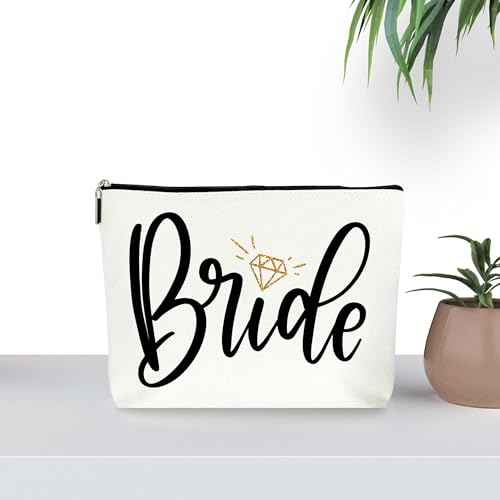 Bride Makeup Bag, Bride Essentials for Wedding Day, Bride Emergency Kit for Wedding Day, Engaged Gifts for Her, Wedding Gifts for Women, Makeup Bag Cosmetic Bag Travel Pouch Gift. (091)