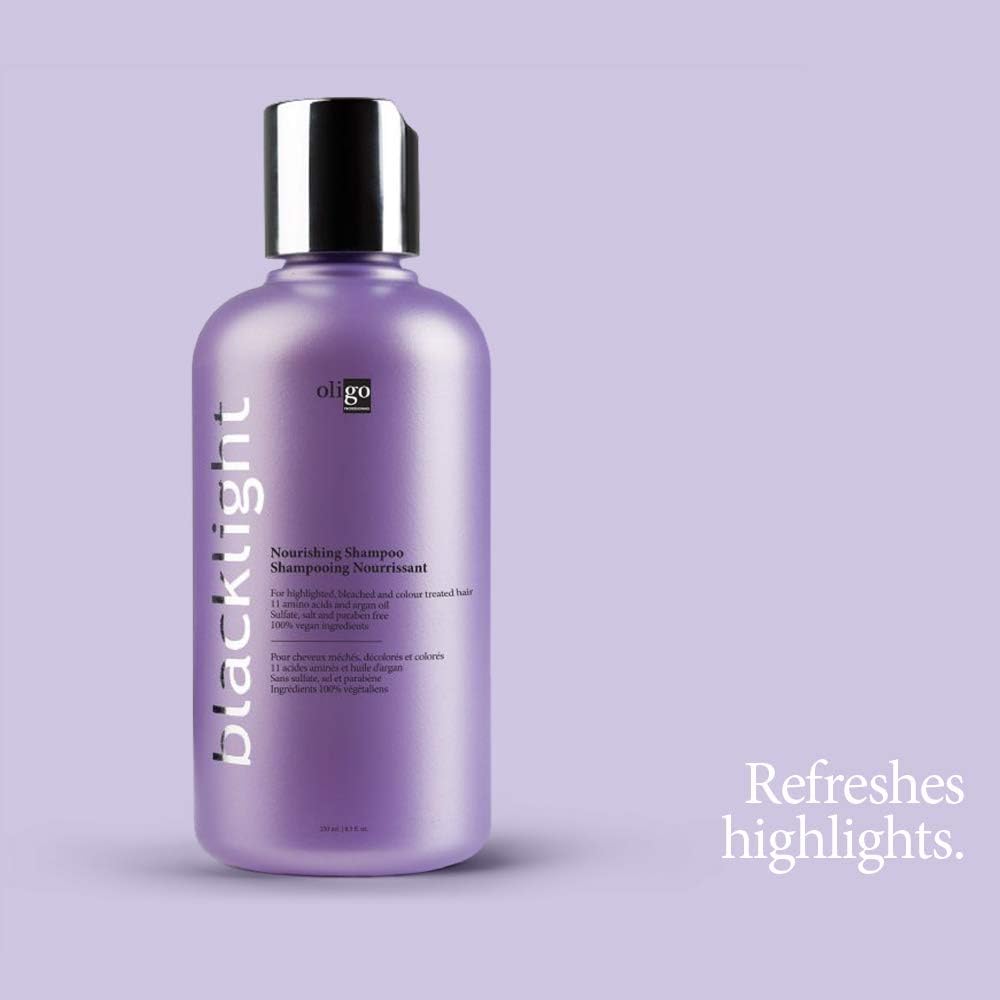 Oligo Professionnel - Backlight Nourishing Shampoo - Sulfate free shampoo for blondes - Vegan - For Color Treated Hair - Hydrating formula with Argan oil - 8.5 oz