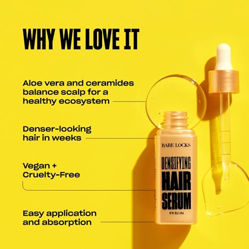 Babe Original Locks Densifying Hair Serum for Men and Women, Promotes Thickness in Thinning Hair & Hair Loss