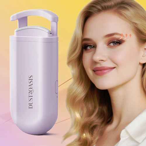 Heated Eyelash Curler - Wide Open Dual-Arc Design Heated Lash Curler - Electric Eyelash Curler - Type-C Rechargeable Mini Lash Curler Natural Curling 24H Long Lasting for Women - Purple