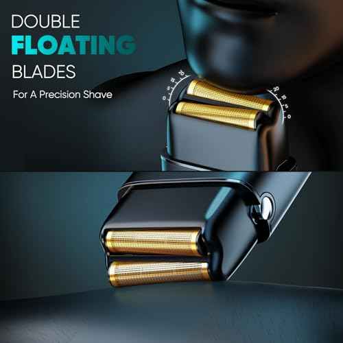 Electric Razor for Men Face, Electric Shavers for Men, Cordless Portable Rechargeable Waterproof Foil Shavers with LED Display, 3 Speeds, Travel Lock for Beard and Face Shaving (Black)