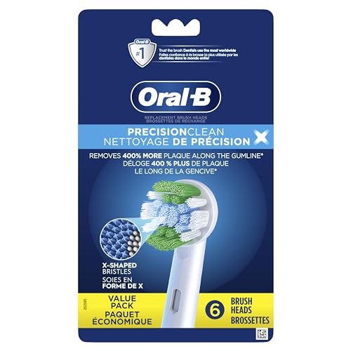 Oral-B Precision Clean Replacement Brush Heads for an Oral-B Electric Toothbrush, Pack of 6