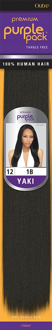 Outre 100% Human Hair Purple Pack Yaki 12" (1 Pack, JET BLACK 1)