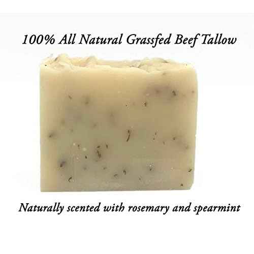 EST'D 2004 HC Meadow Bloom Tallow Bar Soap - Rosemary & Spearmint 2 Pack - Made with All Natural 100% Grass Fed Tallow Handmade Soap Bar - Great for Face or Body Soap