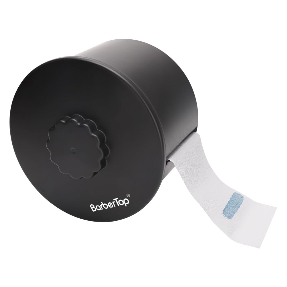 BARBERTOP Black Paper Roll Holder, Neck Strip Dispenser, Neck Papers Case, Hairdressing Tool for Barber