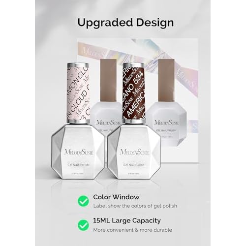 MelodySusie Thick Gel Nail Polish Set- 2 Pcs 15ML Neon Orange & Red Gel Polish Set Soak Off UV LED Christmas Gift for Women Nail Art Manicure Salon DIY Nail Design Decoration at Home