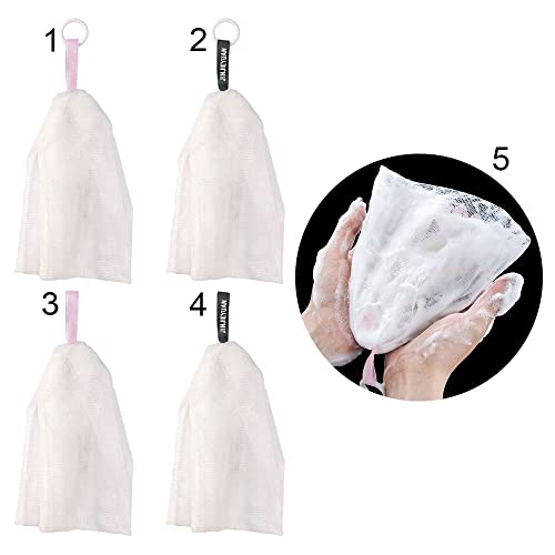 10Pcs Soap Foaming Net, Bath Washing Tools Massager Foaming Net Soft Brush Bubble Helper Mesh Nets Soap for Skin Care and Face Wash(2)