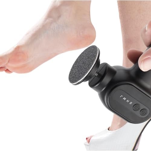 Electric Callus Remover for Feet - Rechargeable Cordless Pedicure Tool with 6 Speeds & 20 Sandpaper Discs, Professional Dead Skin Remover for Cracked Heels,Electric Foot File(Black)
