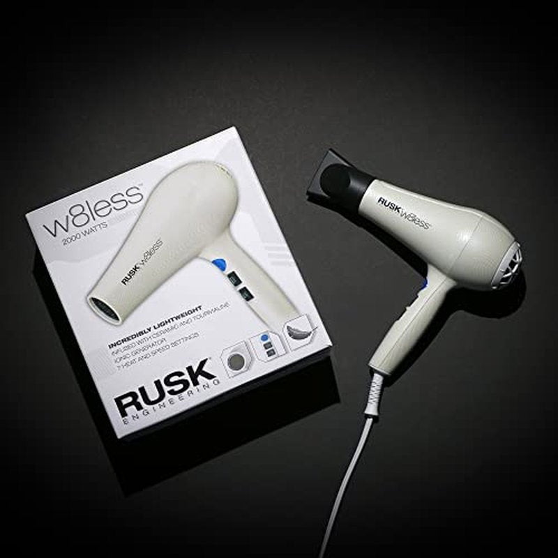RUSK Engineering W8less Professional 2000 Watt Dryer, 7 Speed Settings, Lightweight.