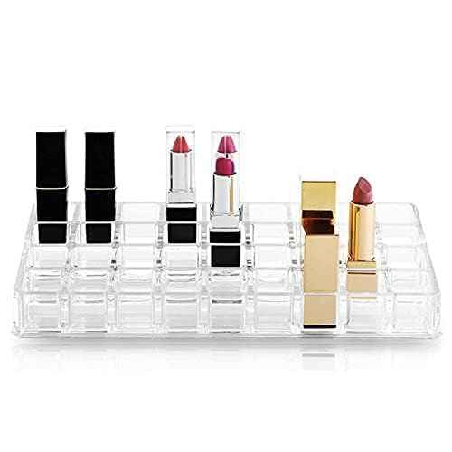 LEILIN 36 Slot Lipstick Drawer Organizer Lip Gloss Storage Essential Oil Holder Clear Acrylic Lipstick Organizer Storage of Cosmetics and Perfume