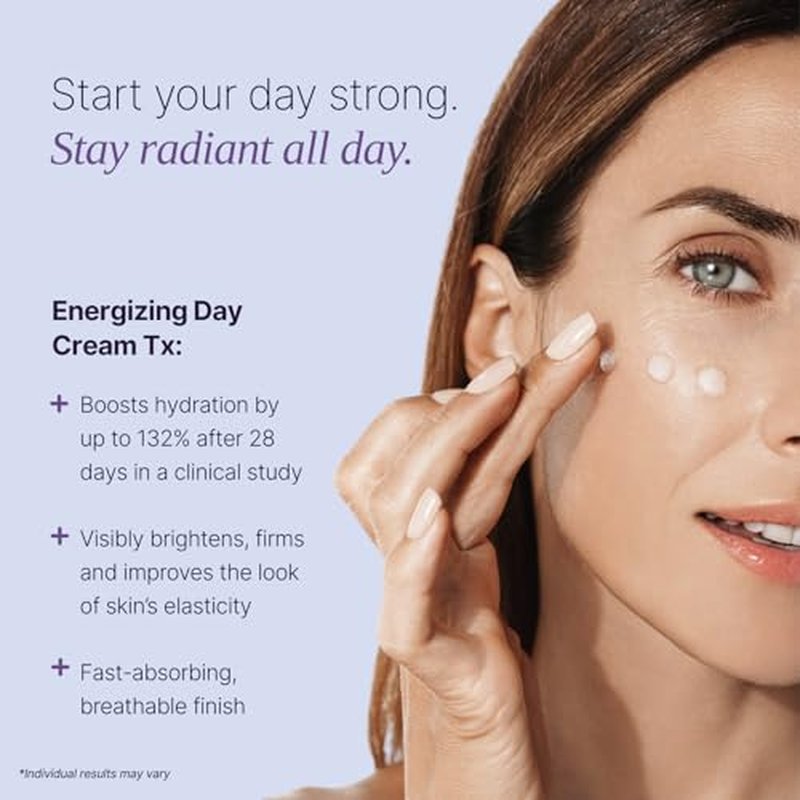 Sum Of All Energizing Day Cream Tx for Face with Vitamin C and E, Pea Complex, Hydrating, Lightweight, Daily Facial Moisturizer, Fragrance-Free, Menopause Skincare for Women, 1.7 fl oz