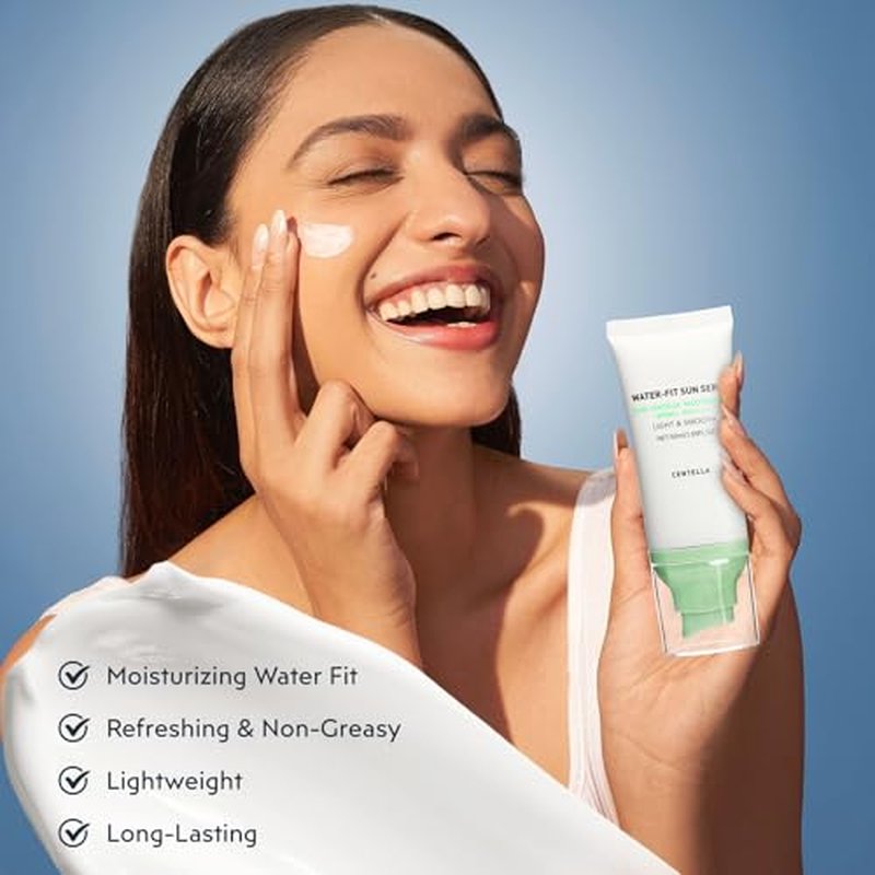 Centella Sunscreen SPF 50+, Face Sun Screen Long-Lasting Protection¡¼Moisturizing Water Fit¡½¡¼ Refreshing &Non-Greasy¡½¡¼Lightweight¡½¡¼NO White Cast - Dry Oily Skincare¡½Green ¡¿ 1
