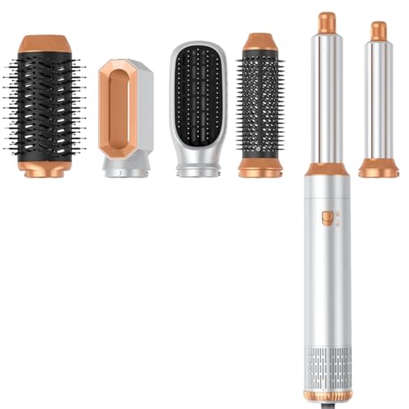 Hair Dryer Brush,6 in 1 Professional Hot Air Styler,Powerful Air Curling Wrap Styler,Negative Ionic Hair Dryer Fast Drying, Multi Hair Stylerfor Curling Volumizing Straightening Styling