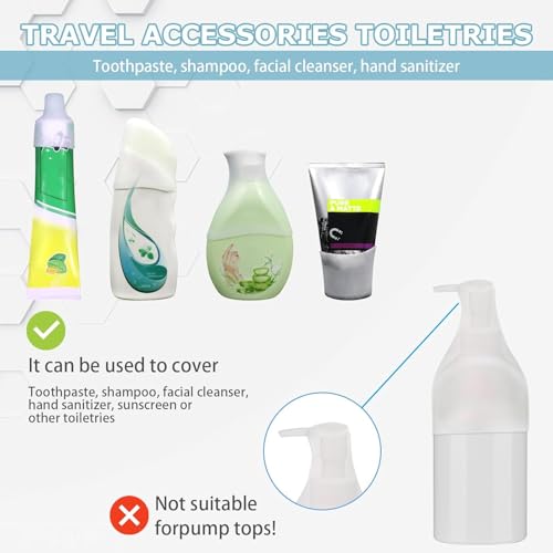 8 Pack Silicone Bottle Covers for Travel, Cruise Must Haves, Travel Essentials for Women Men, Travel Size Toiletries, Cruise Ship Essentials, Travel Accessories Luggage, Elastic Sleeves Leak Proofing